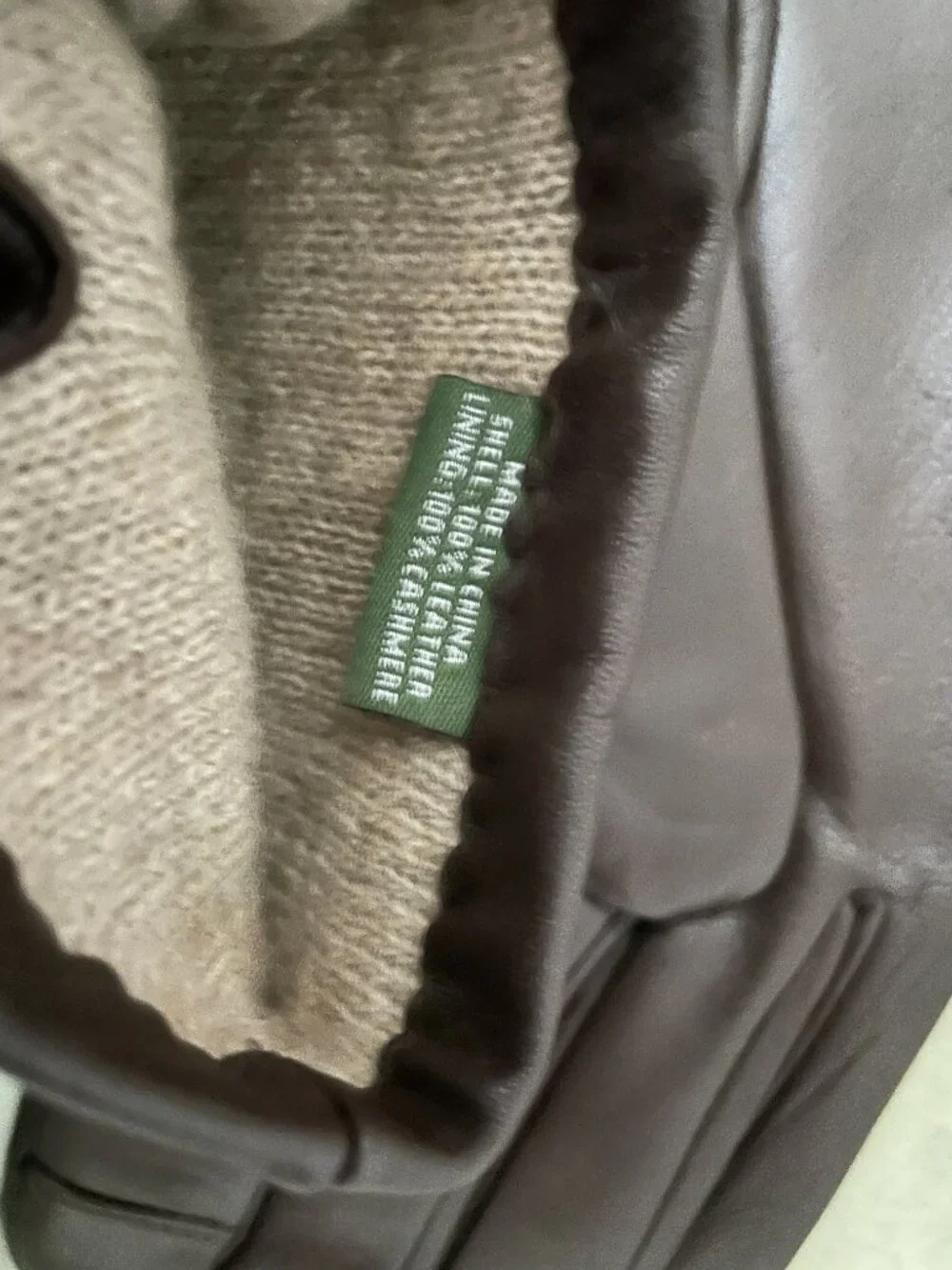 Downholme Women's Touchscreen Leather Cashmere Lined Gloves-NWT
